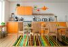 A kitchen with a colorful carpet in Westchester County